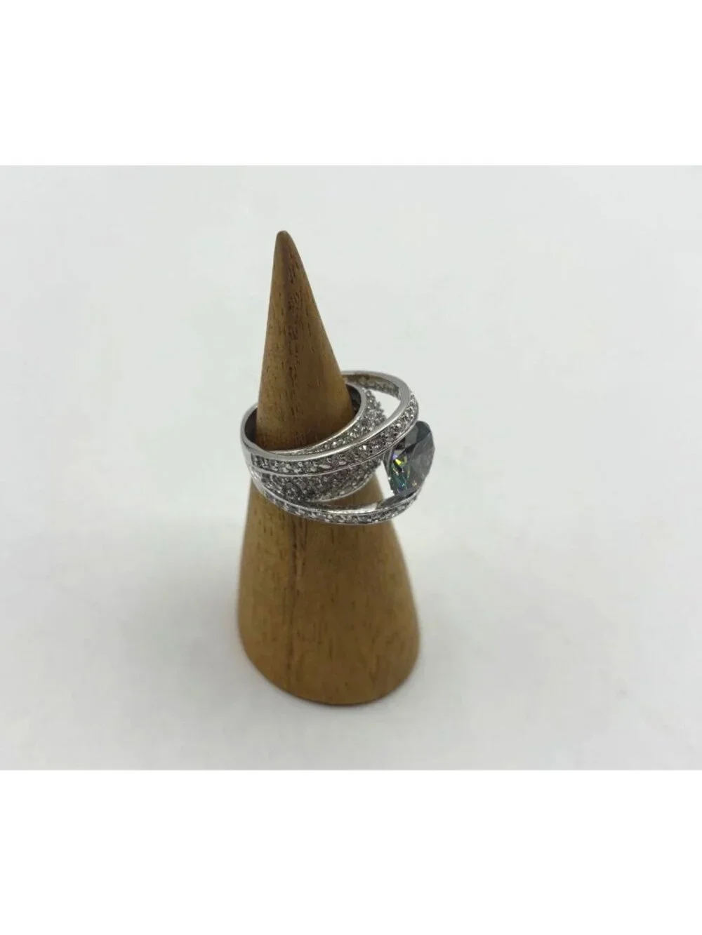 925 Silver Rainbow Ring With CZ Accents 5